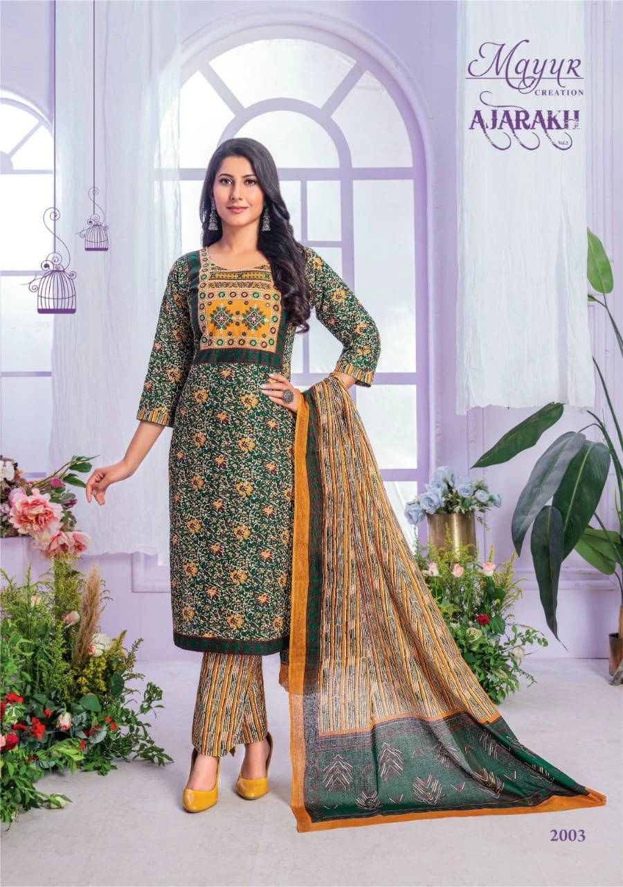 Mayur Ajarakh Vol 2 Pure Cotton Wholesale Readymade Salwar Suit Catalog — Wholesale Salwar Suits, Mayur Dress wholesale from Surat - Gallery Image 9
